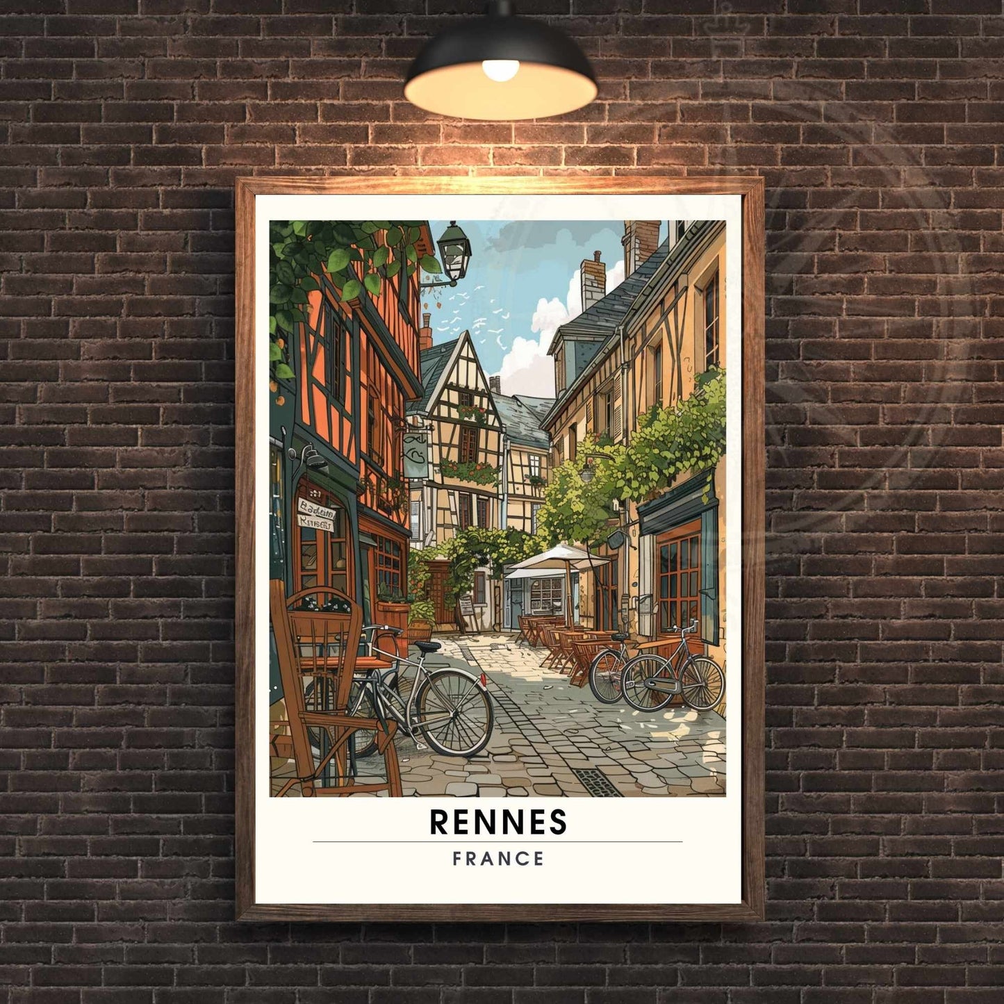 Impression Rennes | Affiche de Voyage Rennes | Impression de Voyage Renne, France | affiche Bretagne