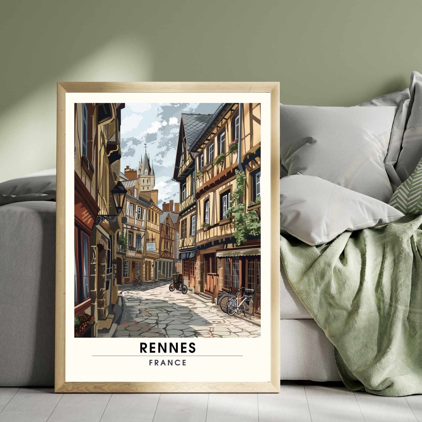 Impression Rennes | Affiche Rennes | Impression de Voyage Renne, France | affiche Bretagne, France