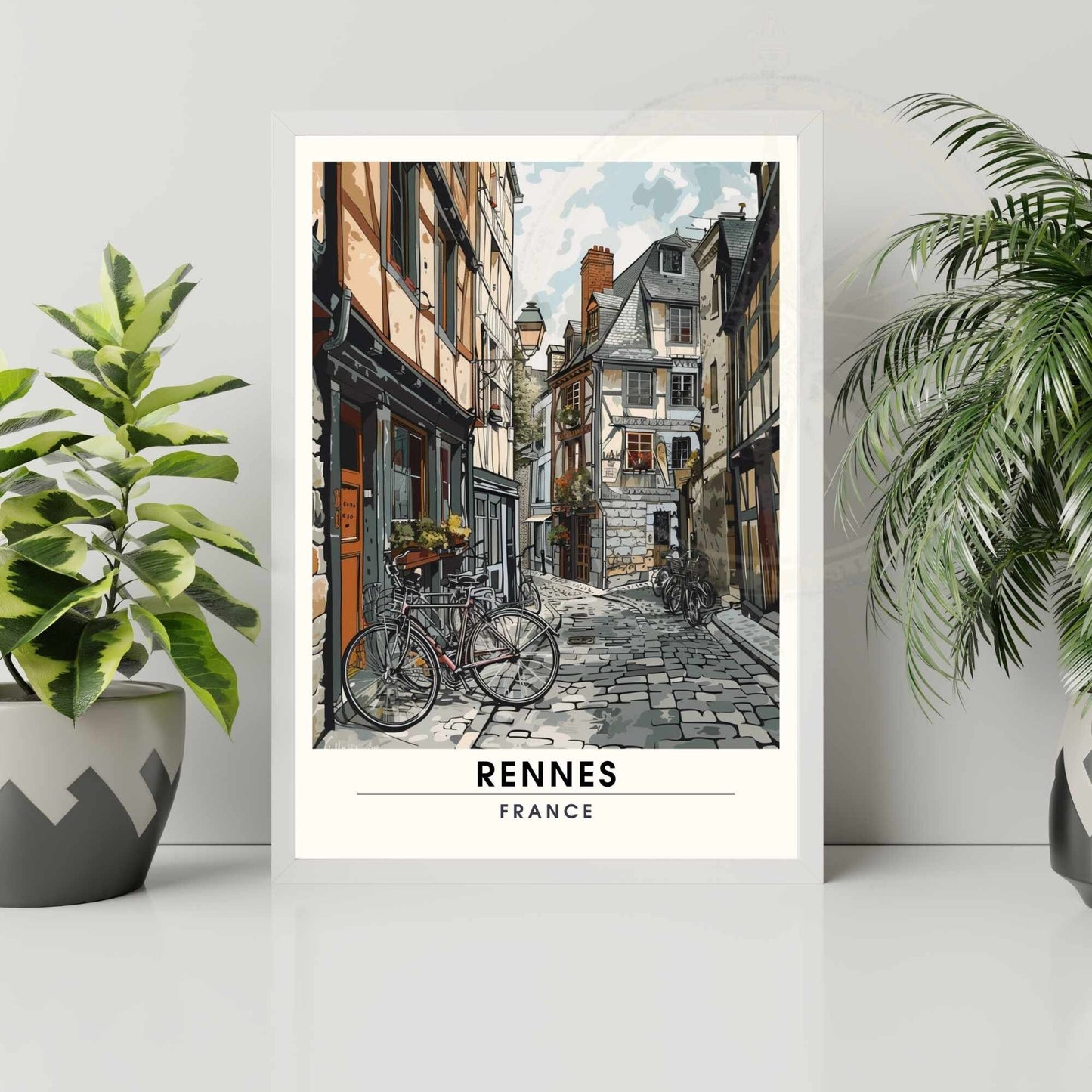 Impression Rennes | Affiche de Voyage Rennes | Impression de Voyage Renne, France | affiche Bretagne