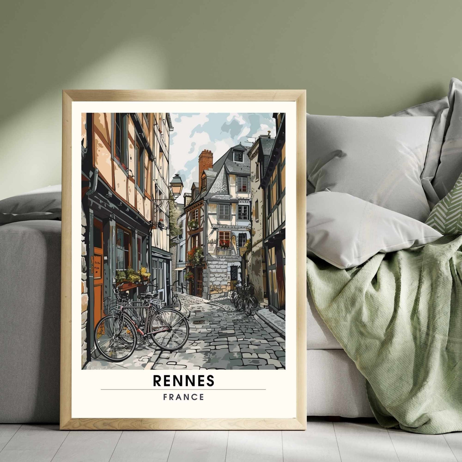 Impression Rennes | Affiche de Voyage Rennes | Impression de Voyage Renne, France | affiche Bretagne