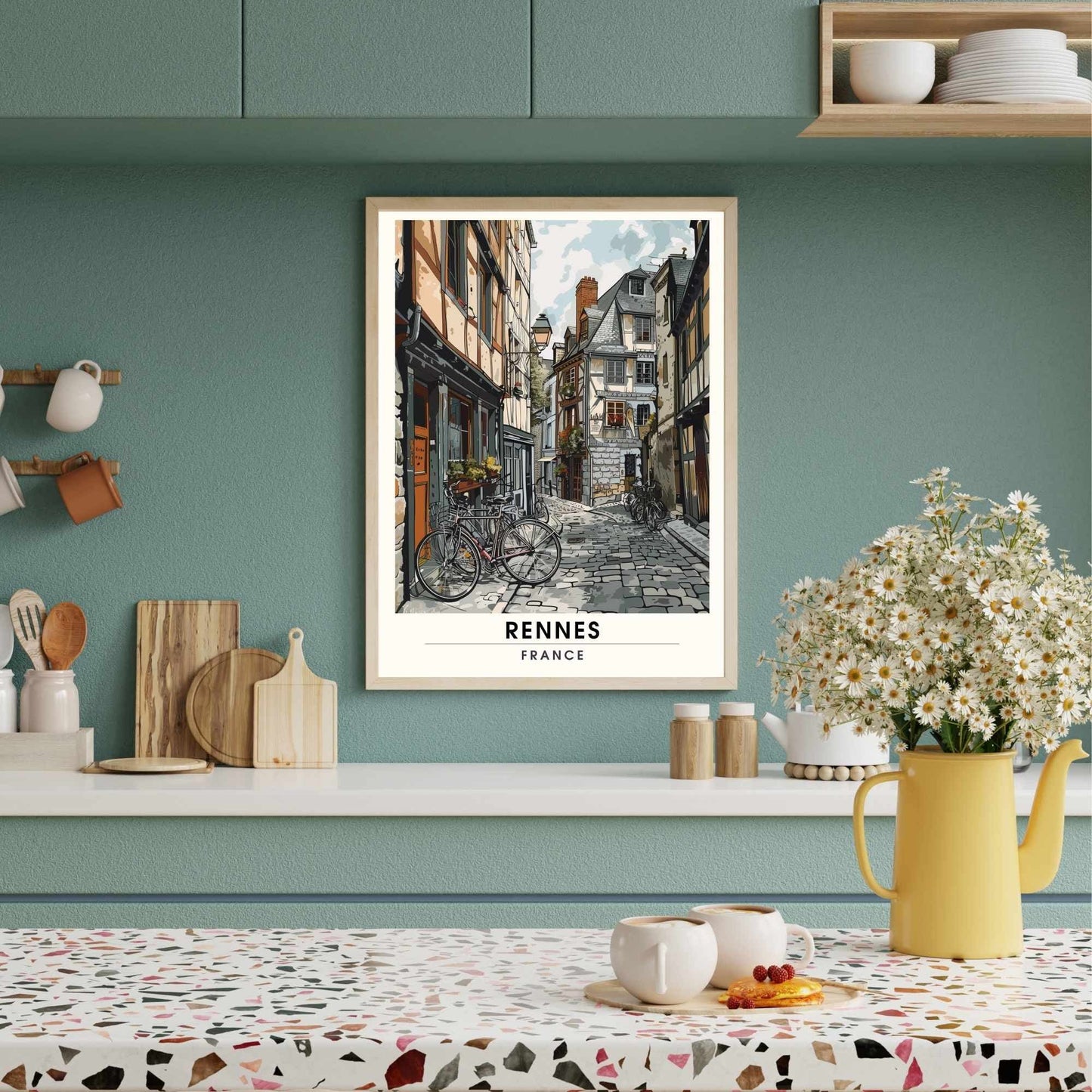 Impression Rennes | Affiche de Voyage Rennes | Impression de Voyage Renne, France | affiche Bretagne