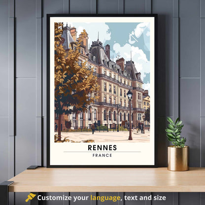 Impression Rennes | Affiche de Voyage Rennes | Impression de Voyage Renne, Franc - Parlement de Bretagne