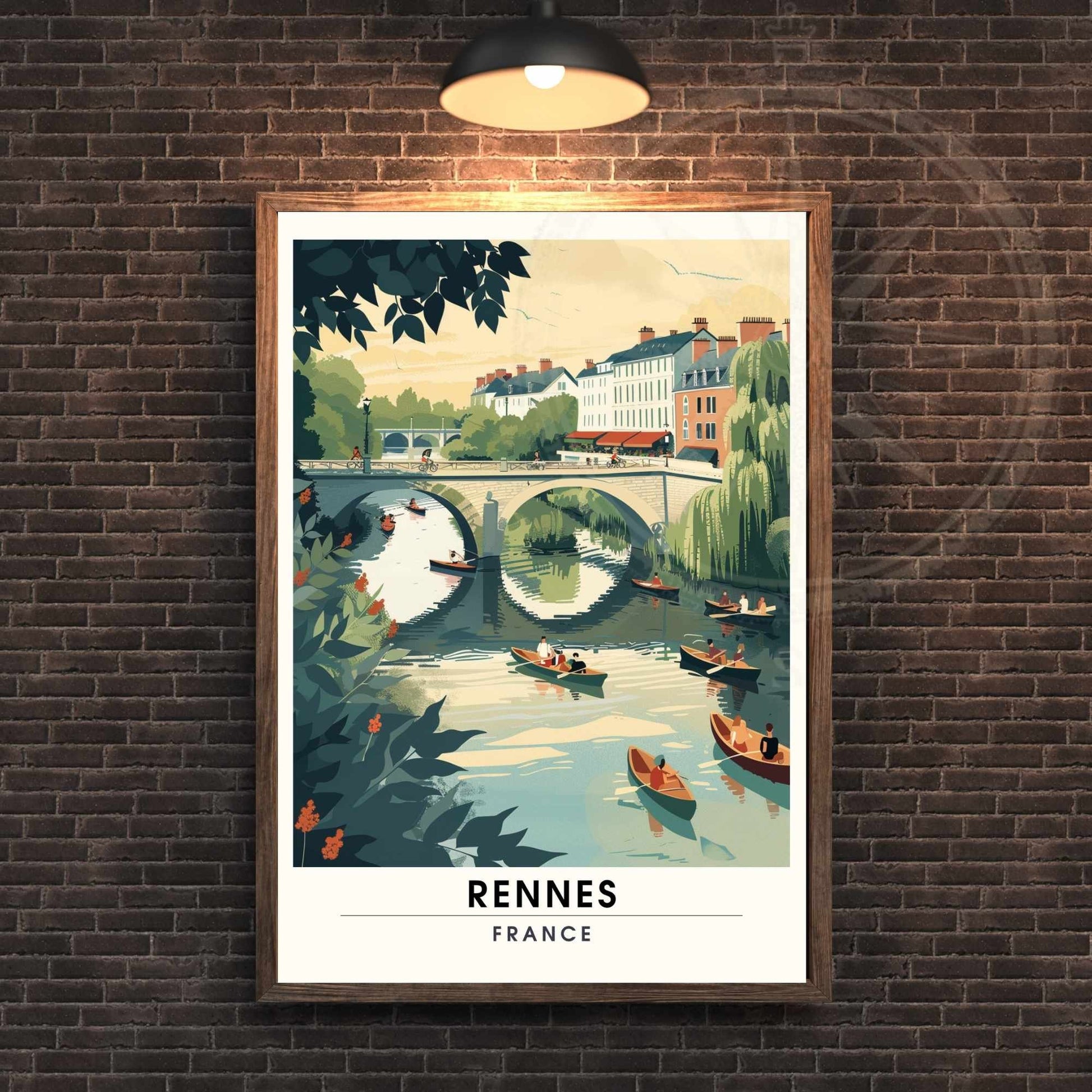 Impression Rennes | Affiche de Voyage Rennes | Impression de Voyage Renne, France | Vue su a Vilaine