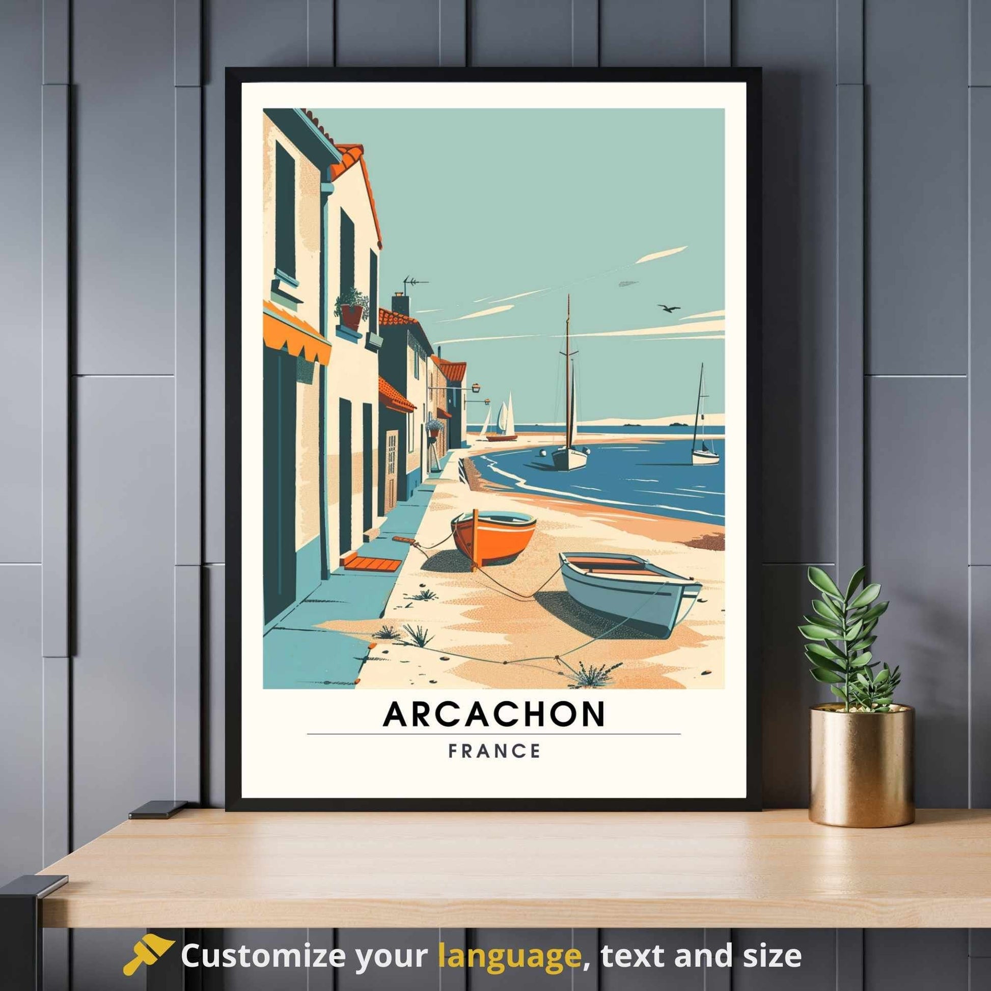 Impression Arcachon | Affiche Arcachon, France | bassin d'Arcachon - Style minimaliste