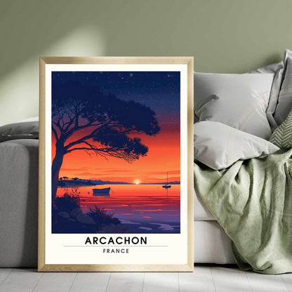 Impression Arcachon | Affiche Arcachon, France | bassin d'Arcachon au coucher de soleil