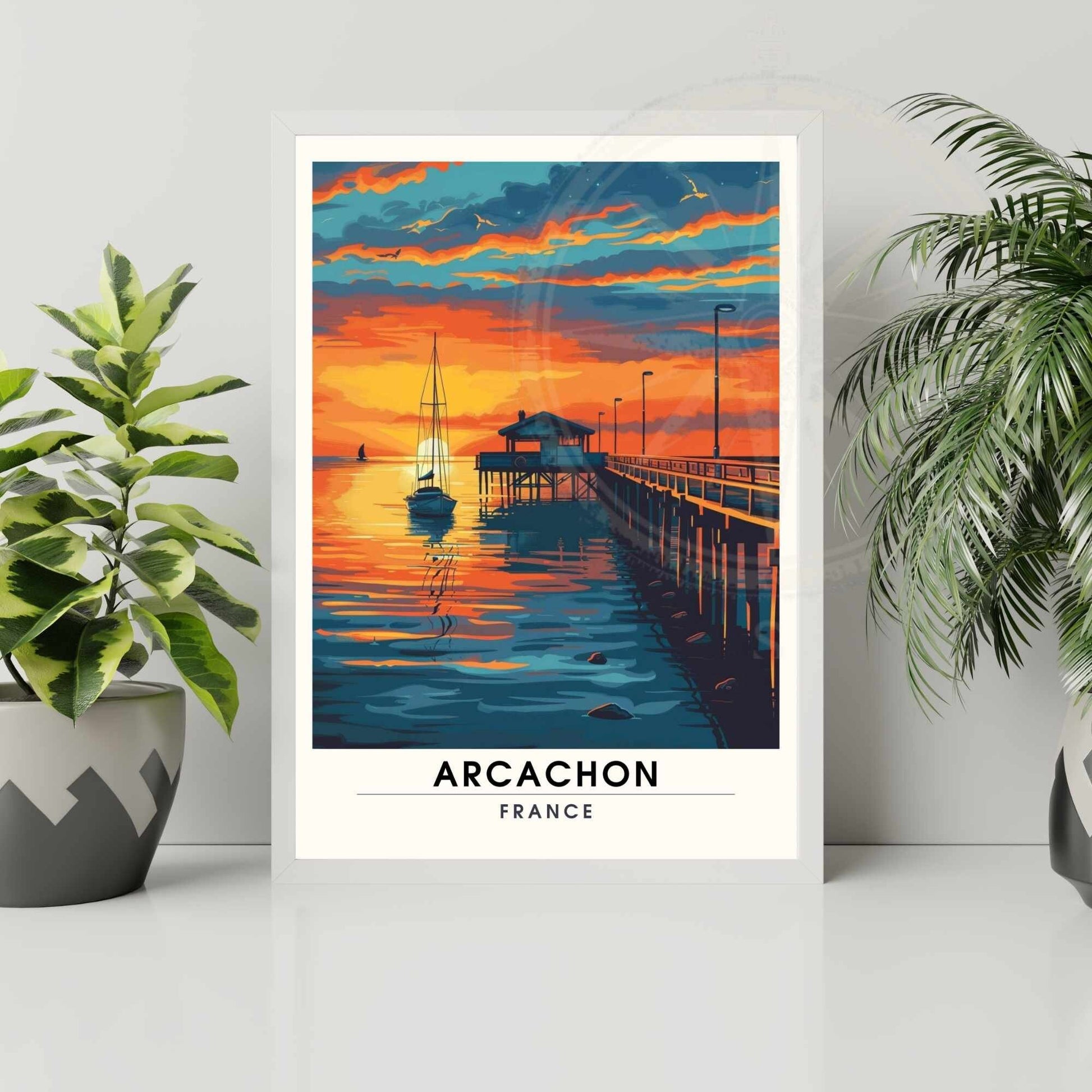 Impression Arcachon | Affiche Arcachon, France | bassin d'Arcachon au coucher de soleil