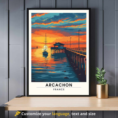 Impression Arcachon | Affiche Arcachon, France | bassin d'Arcachon au coucher de soleil