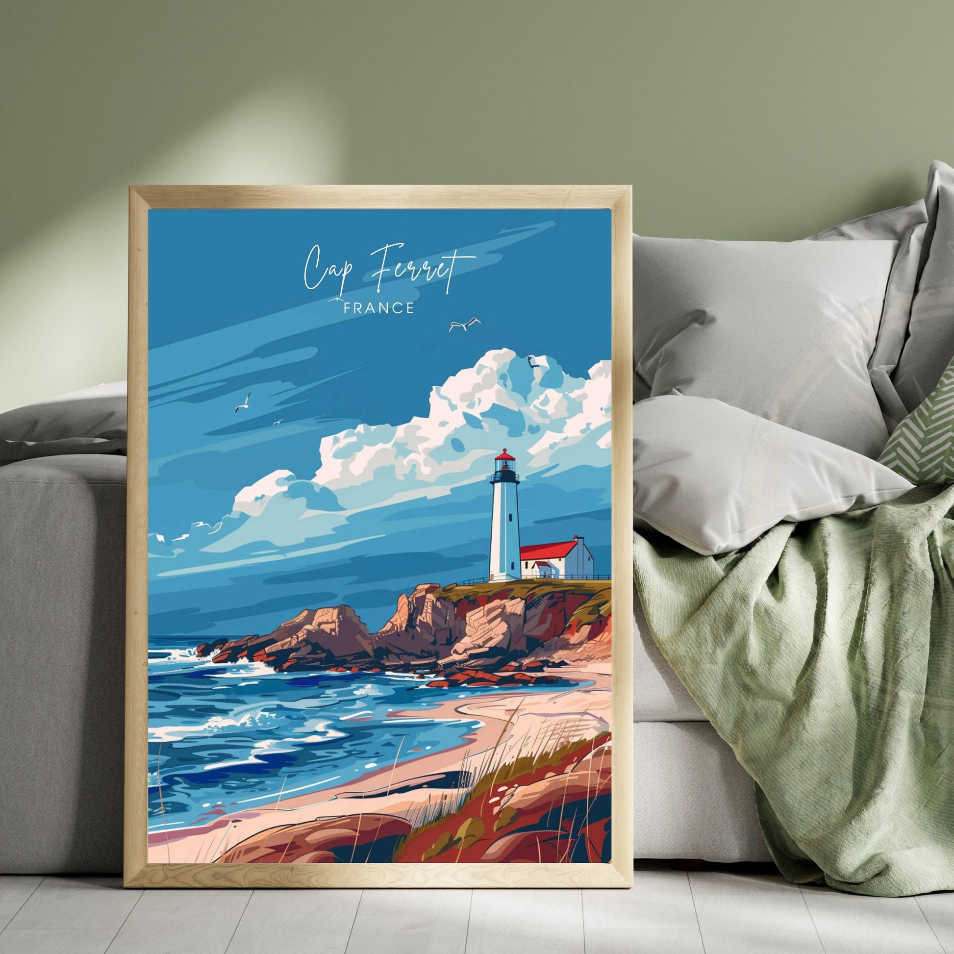 Impression Cap Ferret | Affiche de Voyage Cap Ferret | phare de Cap Ferret