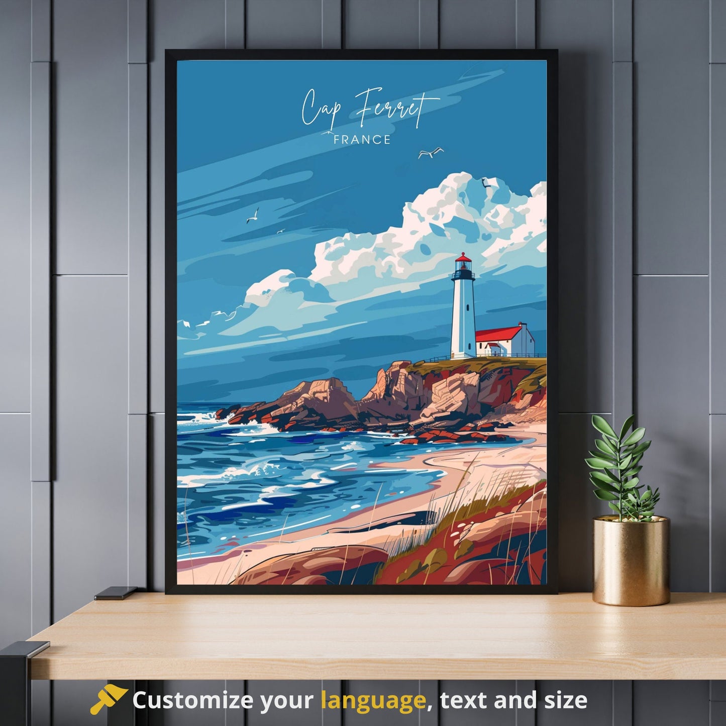 Impression Cap Ferret | Affiche de Voyage Cap Ferret | phare de Cap Ferret