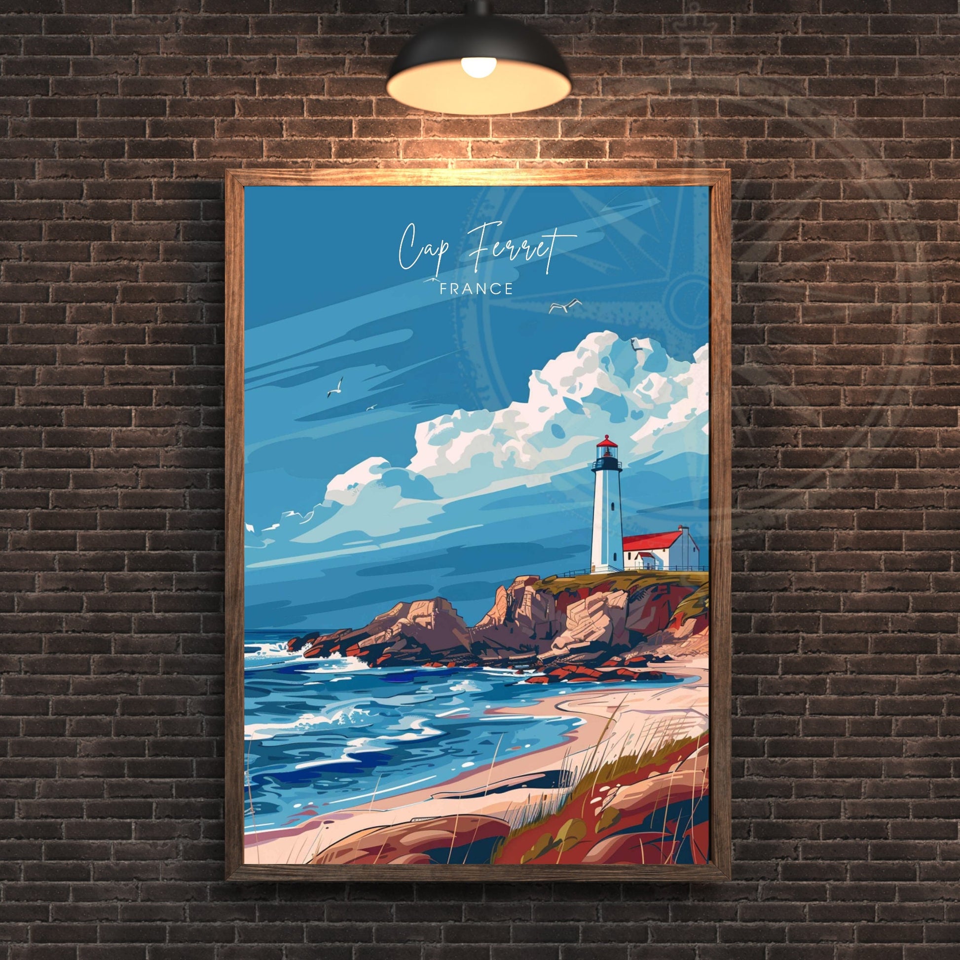 Impression Cap Ferret | Affiche de Voyage Cap Ferret | phare de Cap Ferret