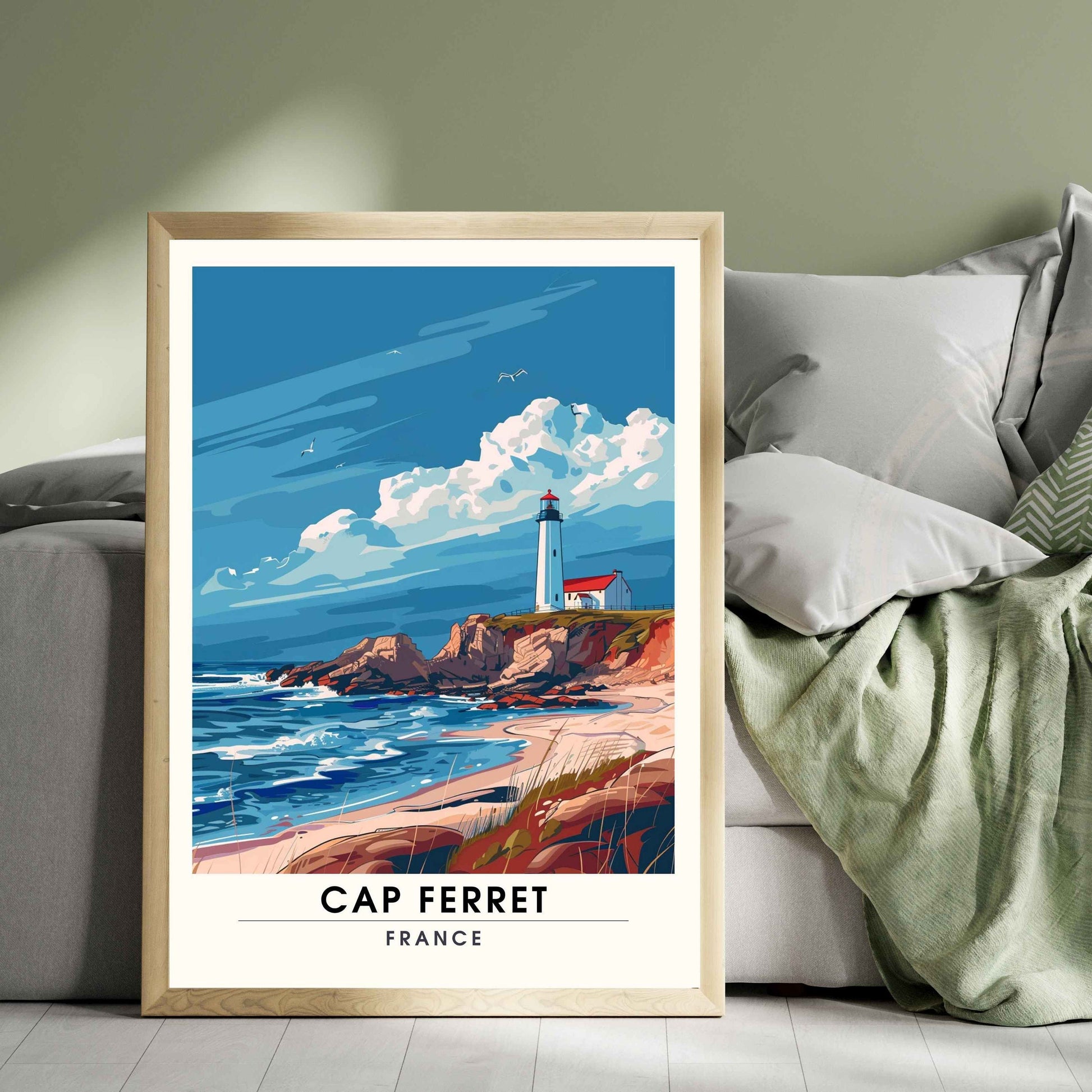 Impression Cap Ferret | Affiche de Voyage Cap Ferret | Affiche phare de Cap Ferret