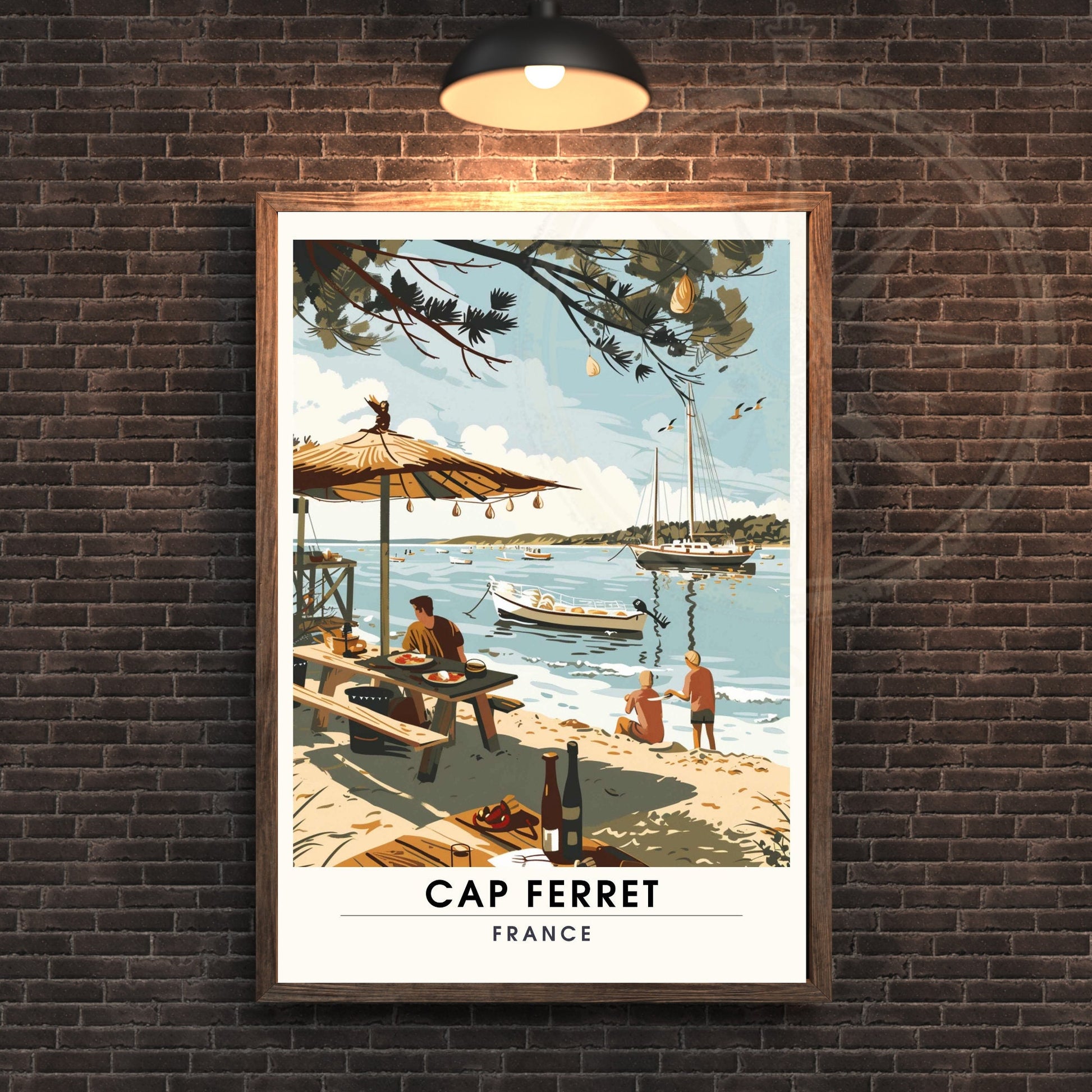 Impression Cap Ferret | Affiche de Voyage Cap Ferret | Affiche Cabanes du Cap Ferret