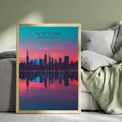 Impression New York | Affiche de Voyage New York | affiche New York City - La nuit