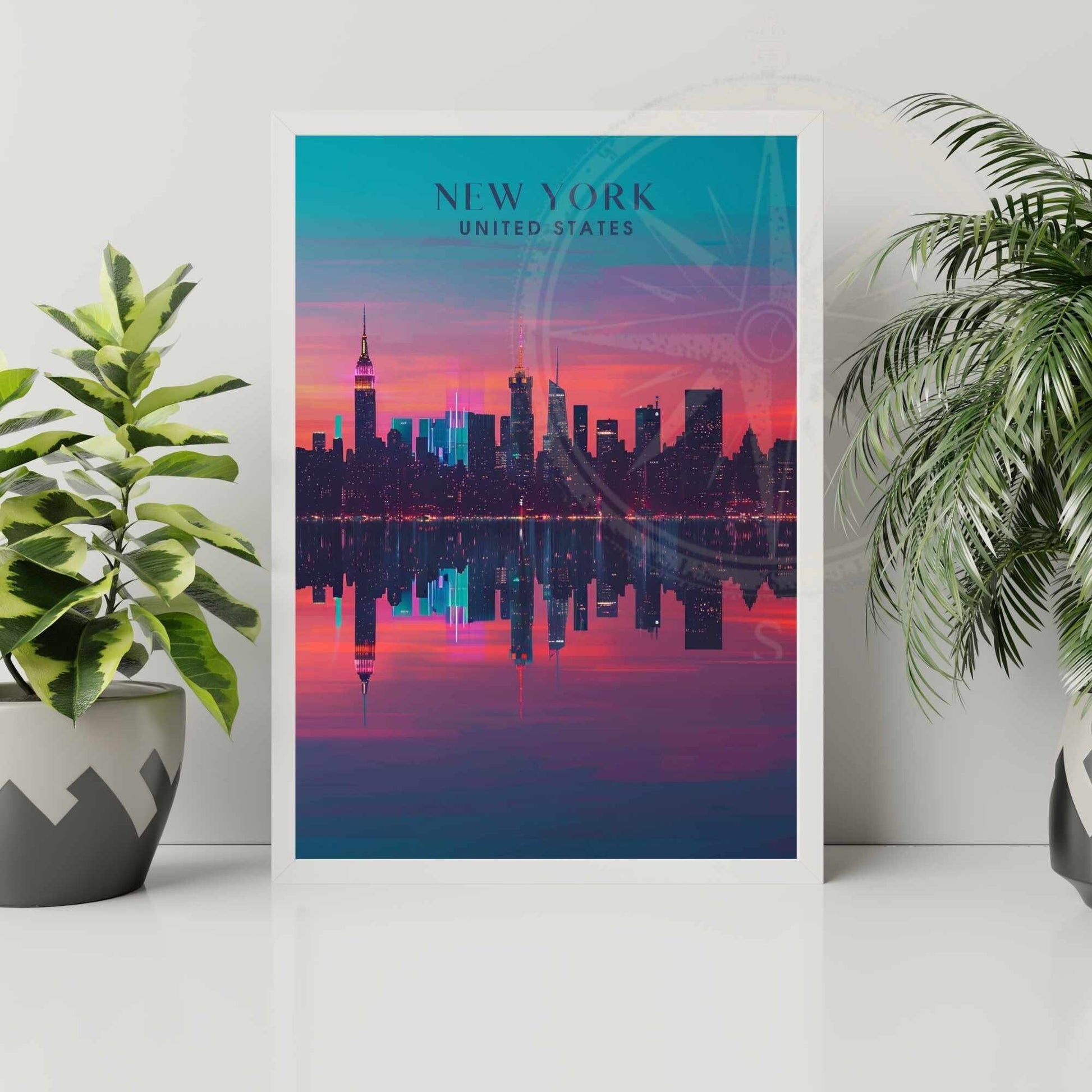 Impression New York | Affiche de Voyage New York | affiche New York City - La nuit