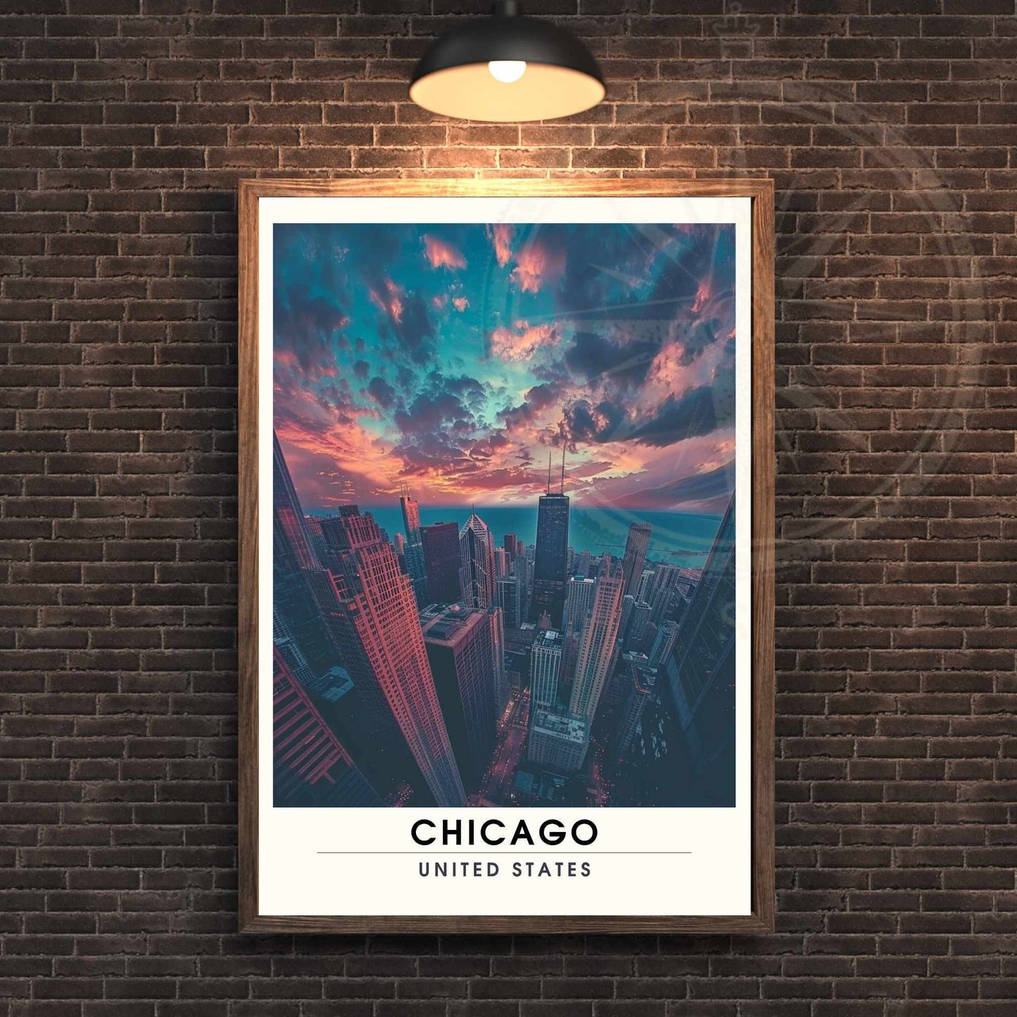 Impression Chicago | Affiche de Voyage Chicago | Chicago vue de ciel