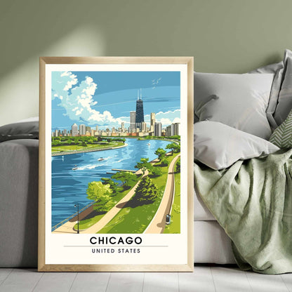 Impression Chicago | Affiche de Voyage Chicago - Grant Park