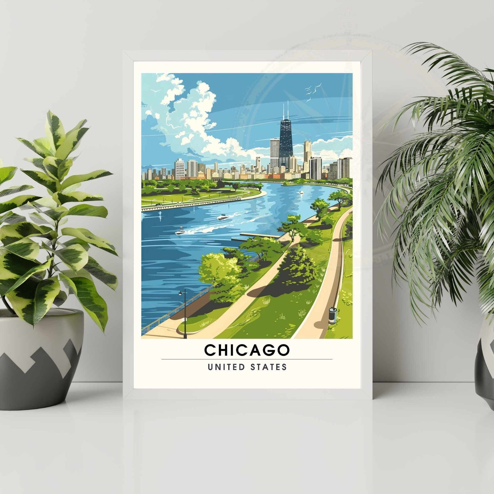 Impression Chicago | Affiche de Voyage Chicago - Grant Park