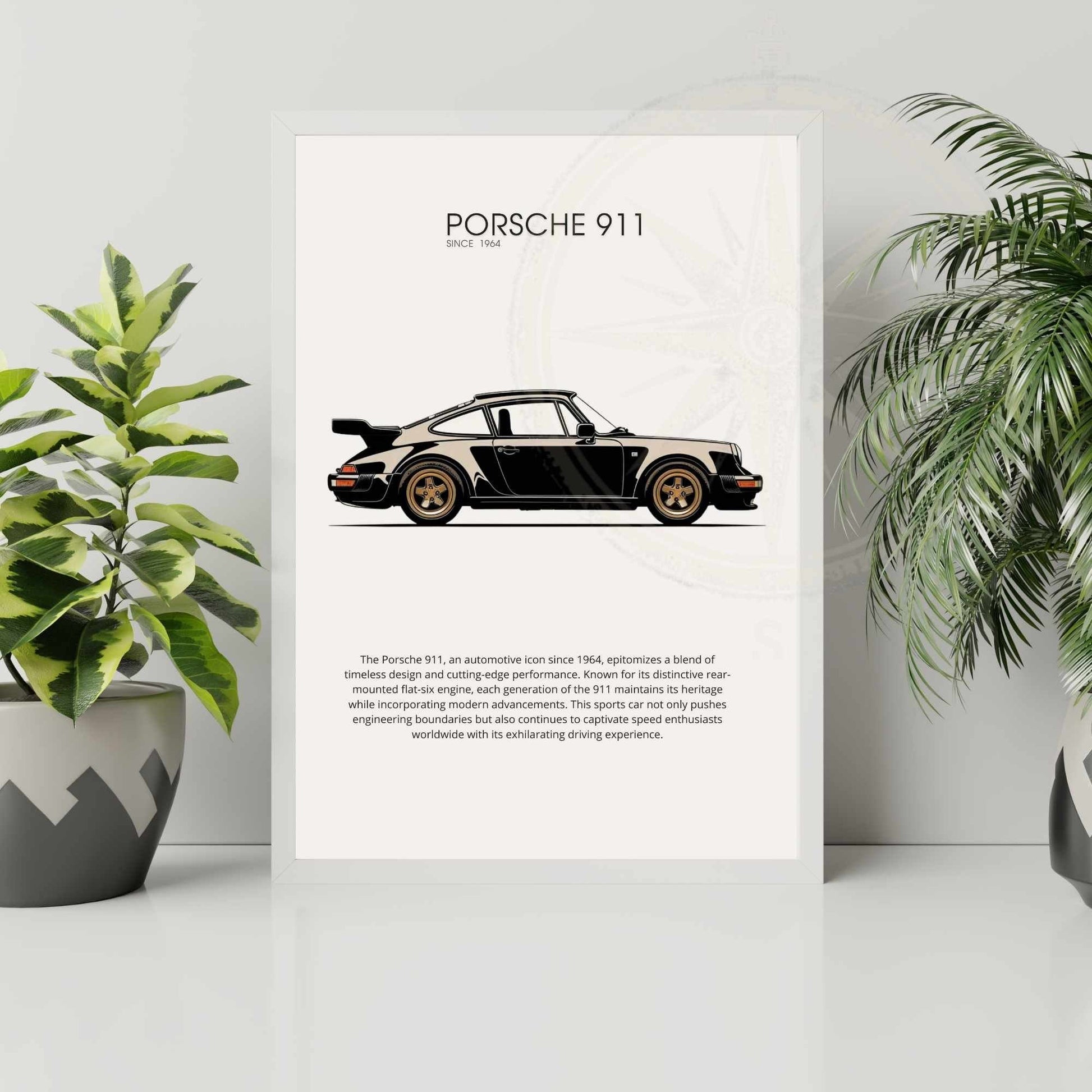 Affiche Porsche 911 | impression Porsche 911 noir | Porsche 911 noir