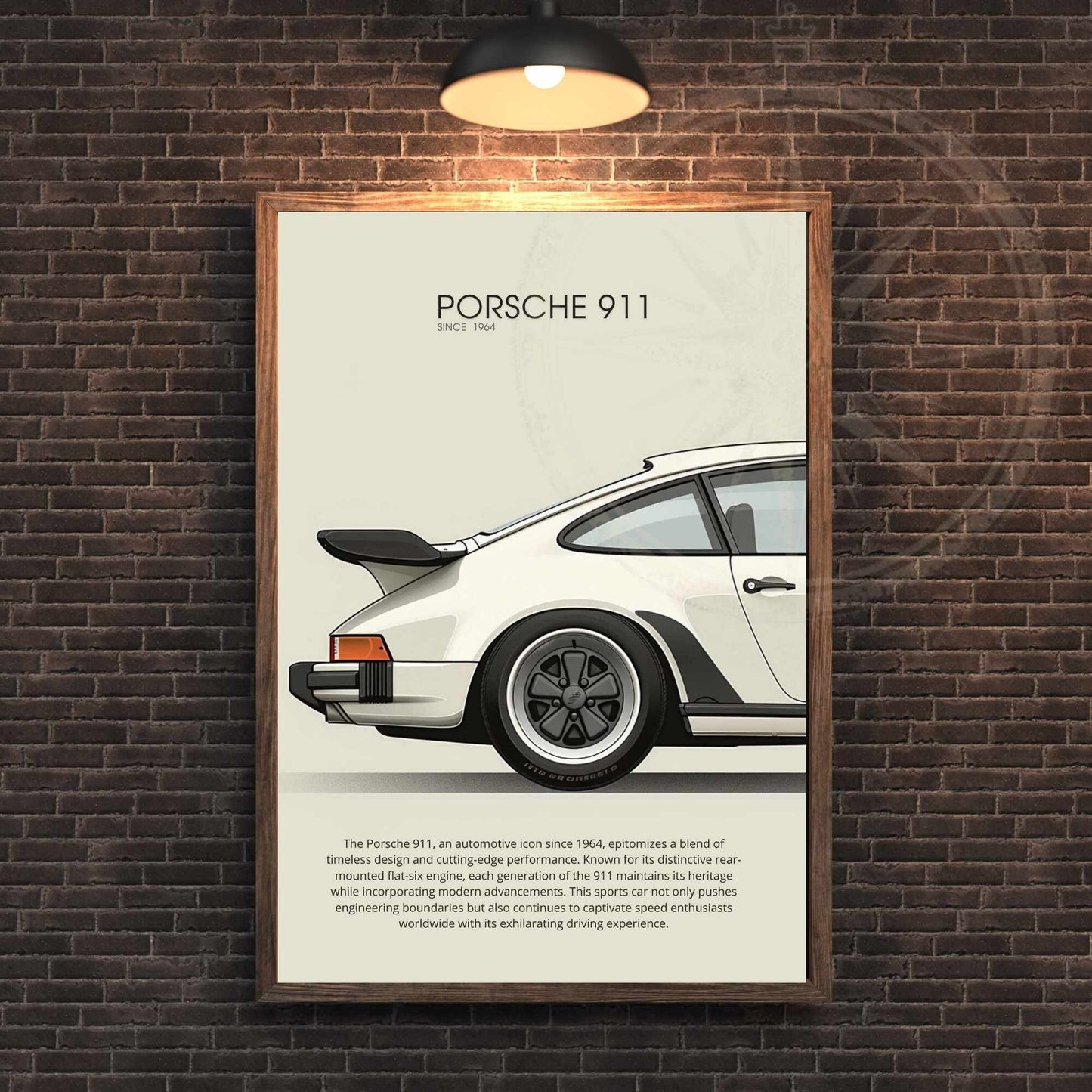 impression Porsche 911 | Affiche Porsche 911 beige | Impression voiture mythique