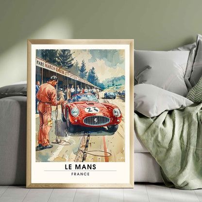 Affiche le Mans | Impression de voyage | Affiche Vintage | Affiche Voiture