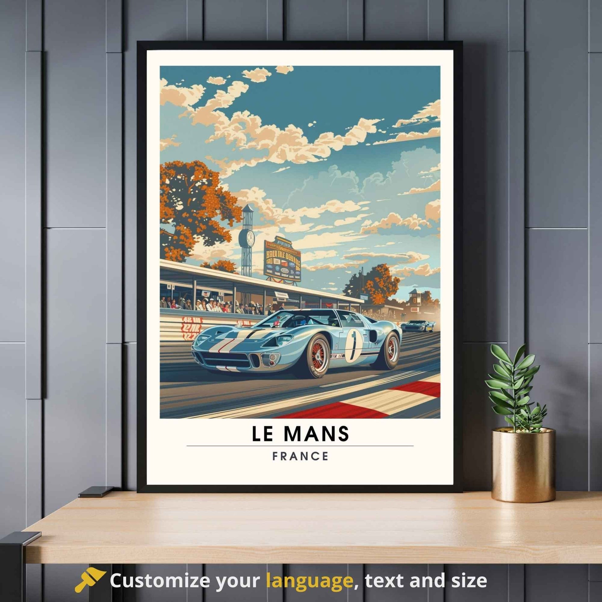 Affiche le Mans | Impression de voyage | Affiche Vintage | Affiche Voiture