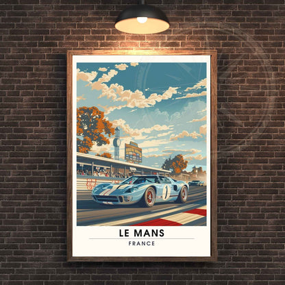 Affiche le Mans | Impression de voyage | Affiche Vintage | Affiche Voiture