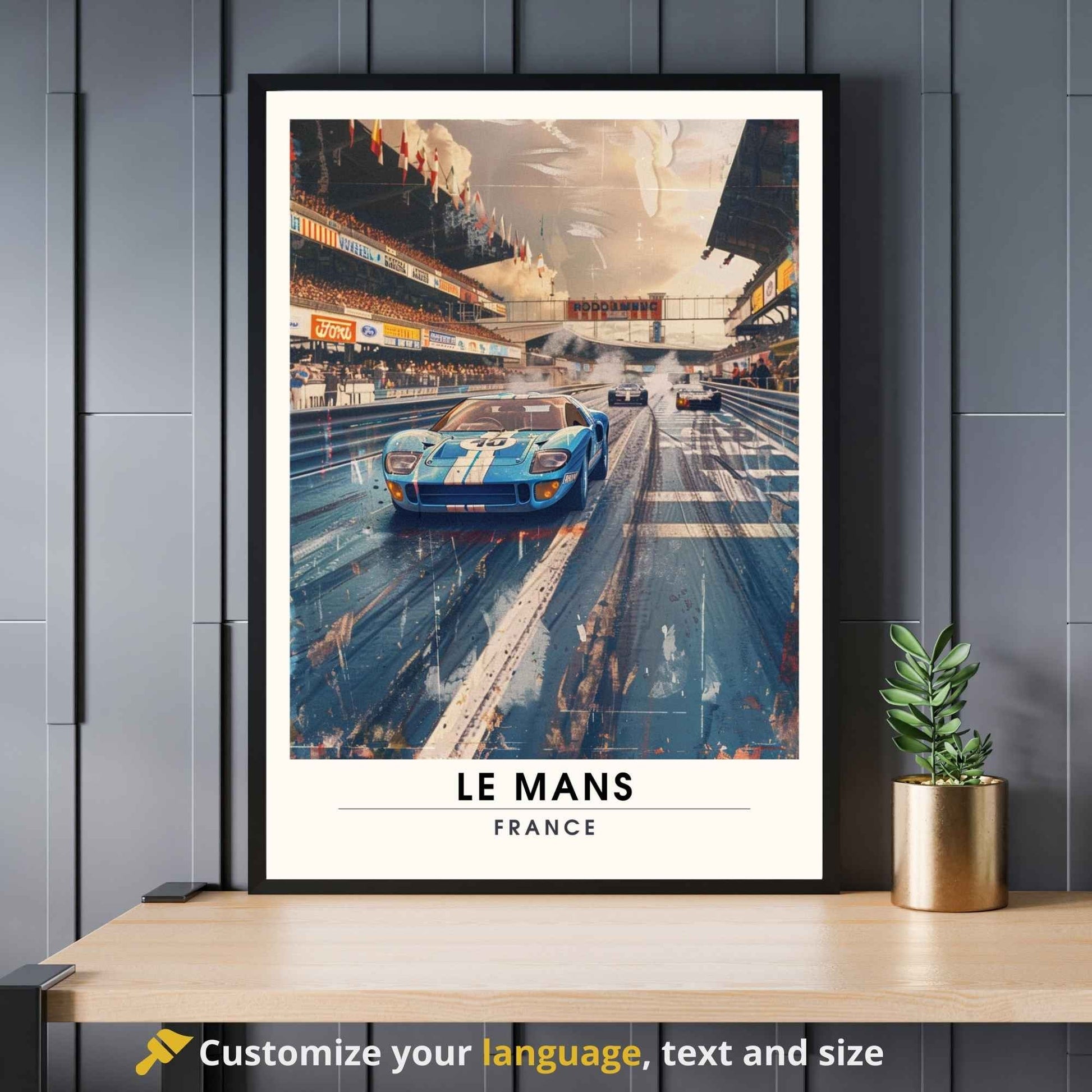 Affiche le Mans | Impression de voyage | Affiche Vintage | Affiche Voiture