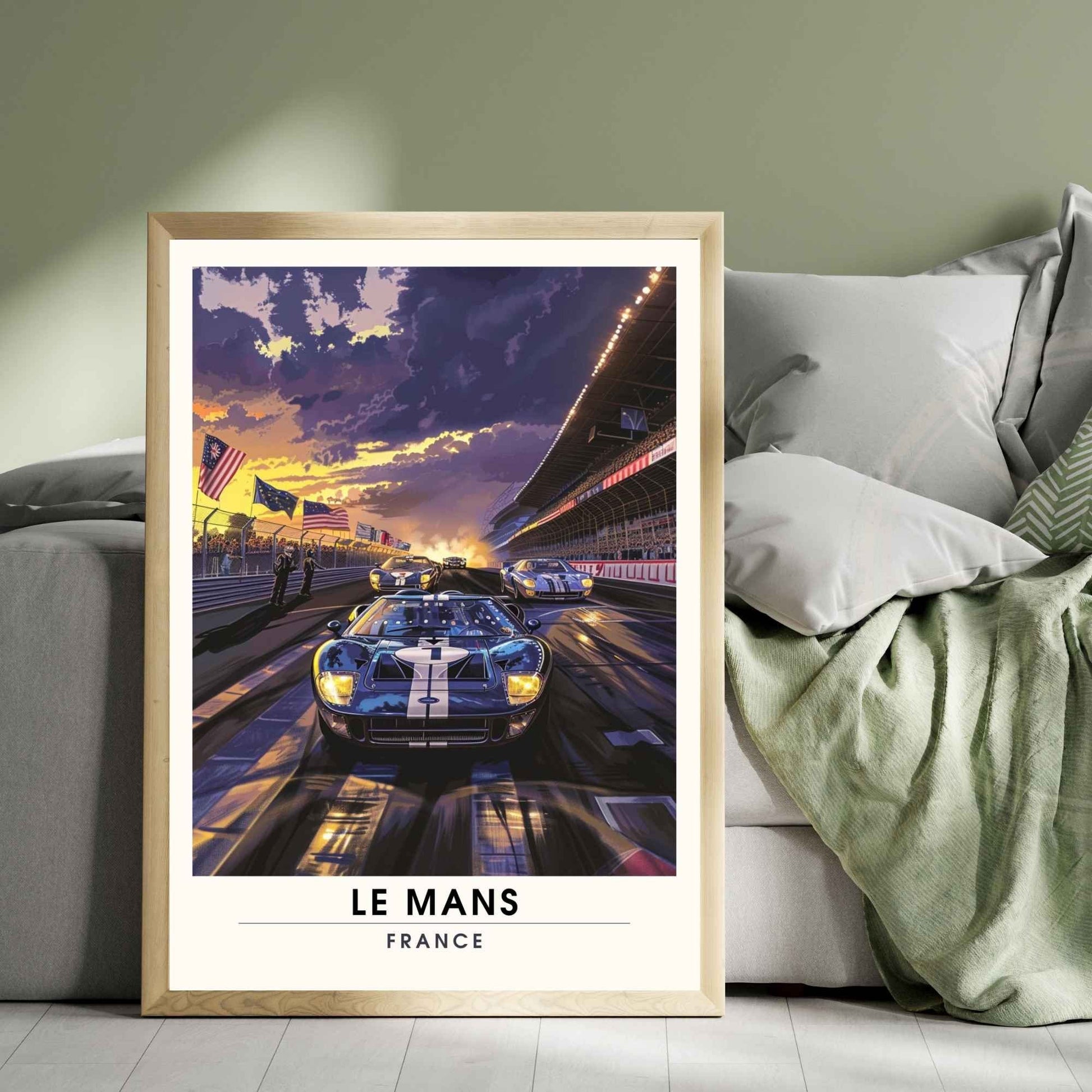 Affiche le Mans | Impression de voyage | Affiche Vintage | Le Mans la nuit