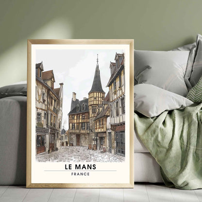 Affiche le Mans | Impression de voyage le mans | Ancienne ville du Mans