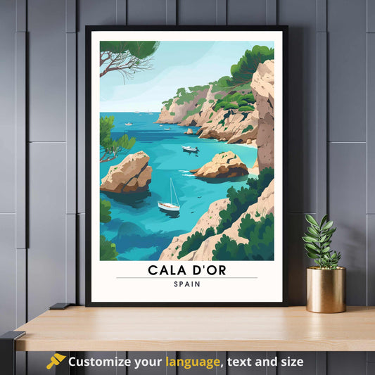 Affiche Cala D'Or, Espagne | Affiche Cala D'Or, Majorque | Affiche Majorque, Espagne - Falaises de Cala d'Or