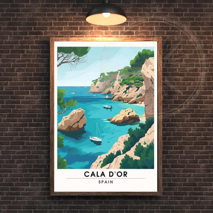 Affiche Cala D'Or, Espagne | Affiche Cala D'Or, Majorque | Affiche Majorque, Espagne - Falaises de Cala d'Or