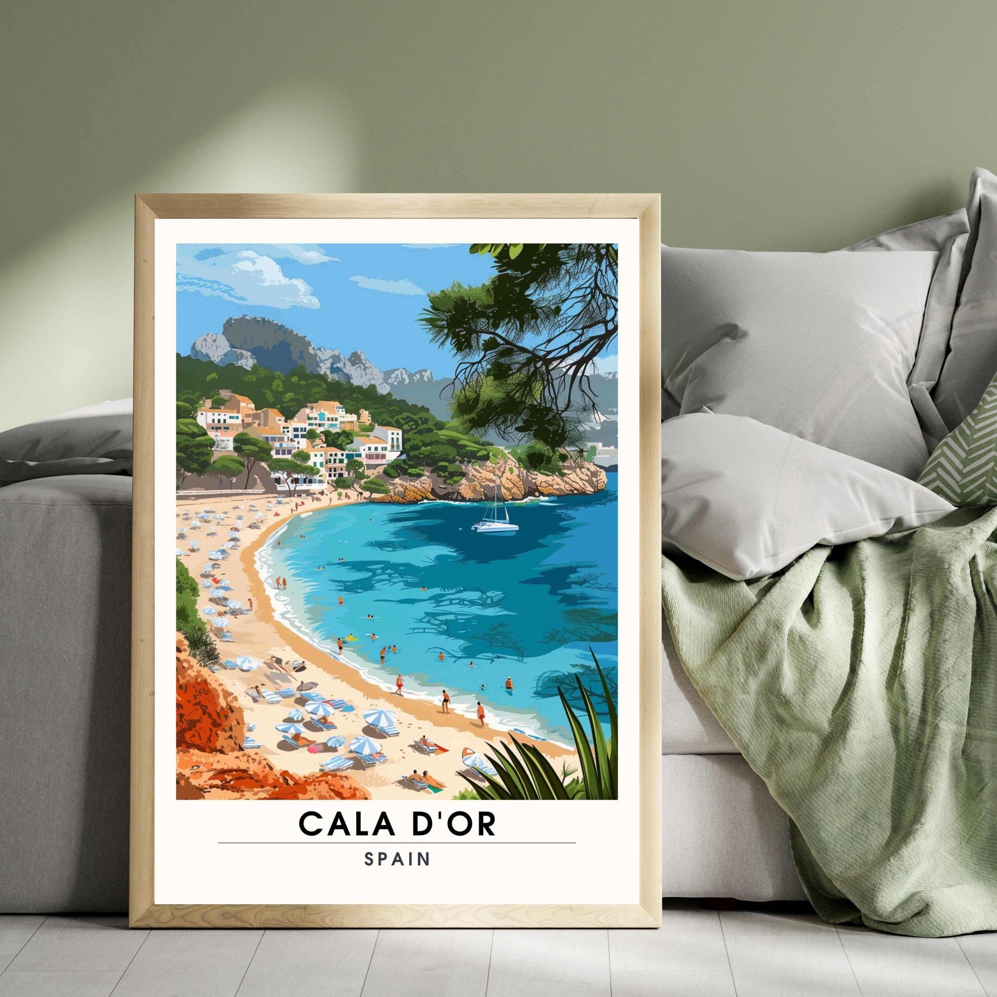 Affiche Cala D'Or, Espagne | Affiche Cala D'Or, Majorque | Affiche Majorque, Espagne - plage de Cala d'Or