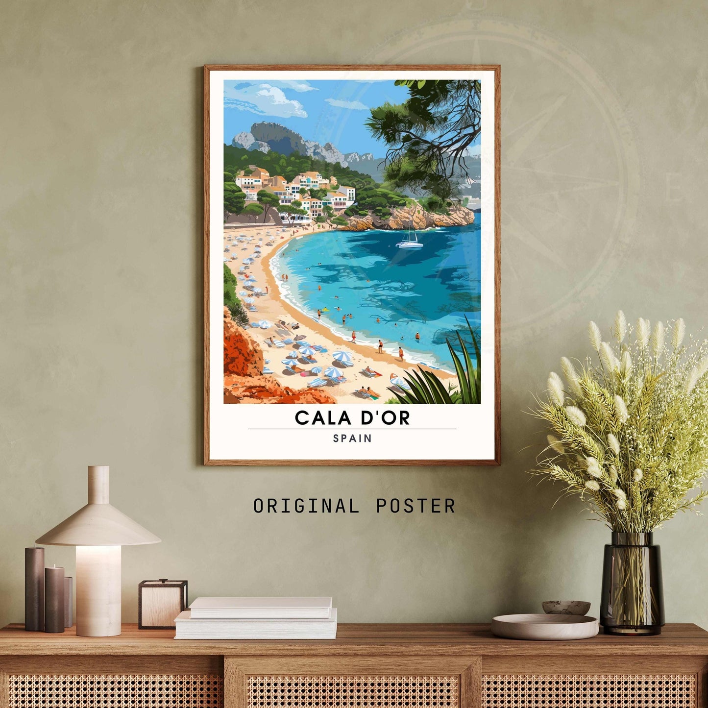 Affiche Cala D'Or, Espagne | Affiche Cala D'Or, Majorque | Affiche Majorque, Espagne - plage de Cala d'Or