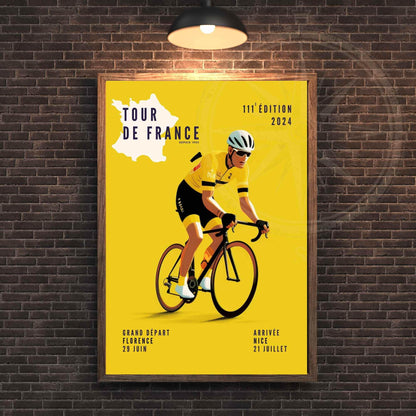 Affiche tour de France 2024 - Impression Vélo