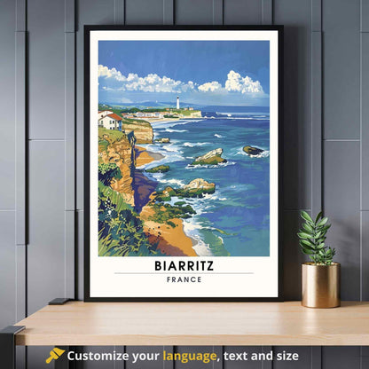 Affiche Biarritz - impression de voyage Biarritz, France - Phare de Biarritz