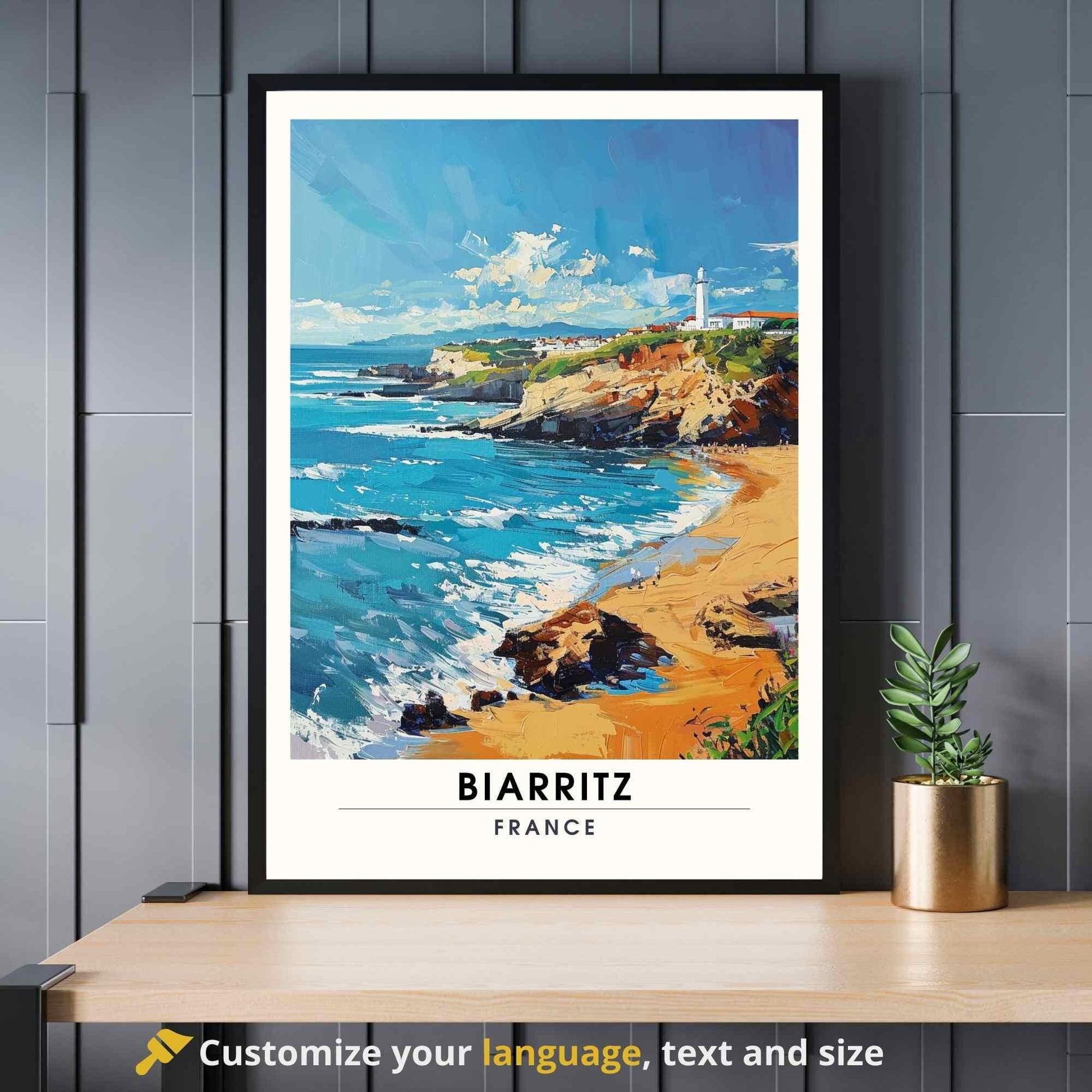 Affiche Biarritz - impression de voyage Biarritz, France - Plage de Biarritz