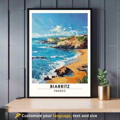 Affiche Biarritz - impression de voyage Biarritz, France - Plage de Biarritz