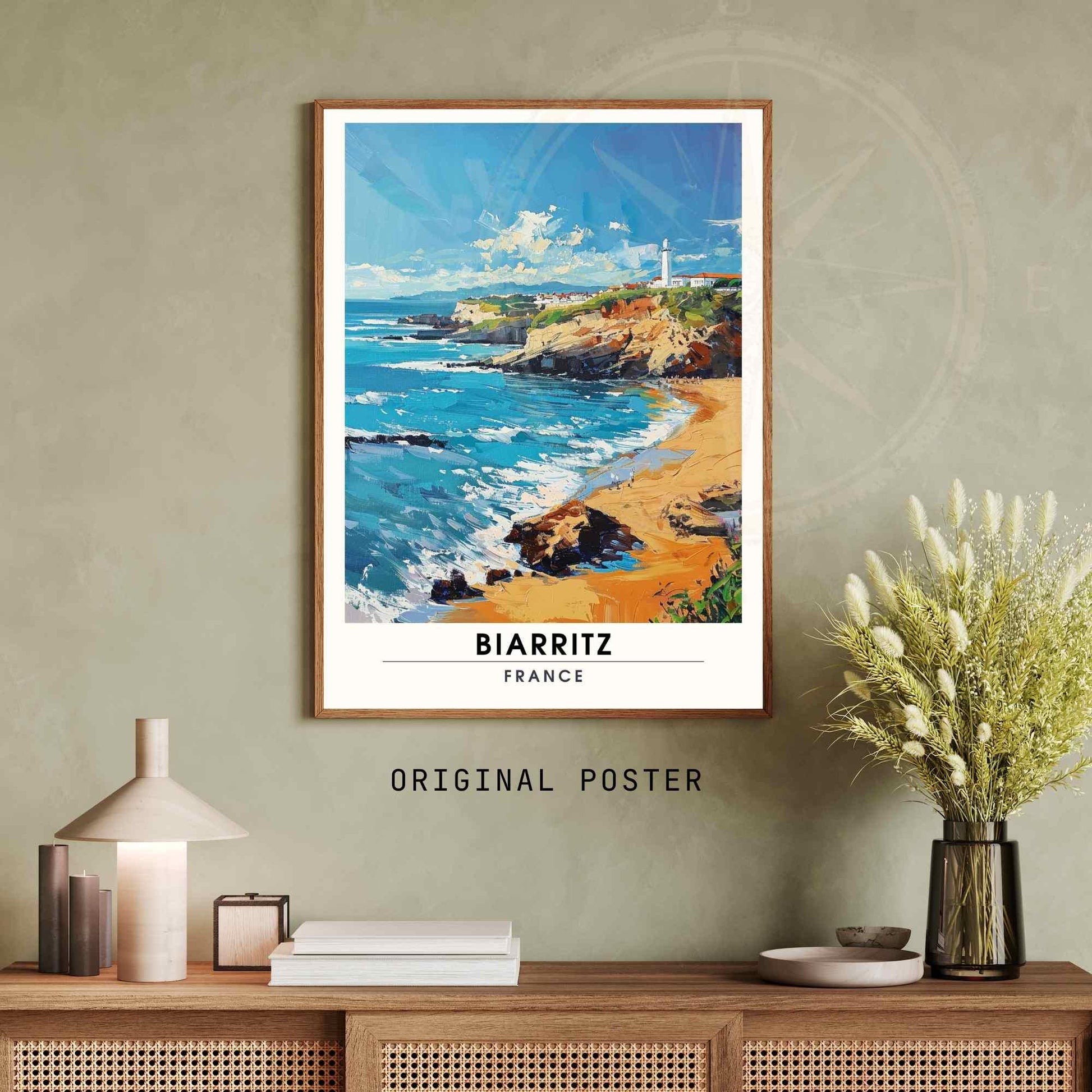 Affiche Biarritz - impression de voyage Biarritz, France - Plage de Biarritz