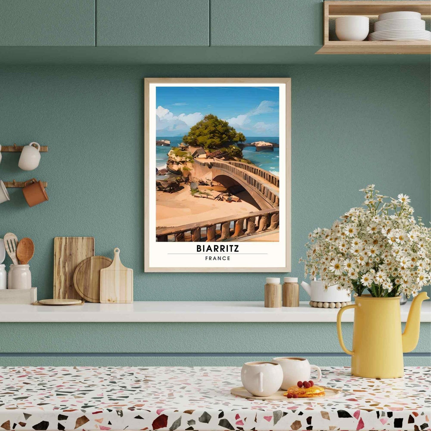 Affiche Biarritz - impression de voyage Biarritz, France - Le rocher du Basta