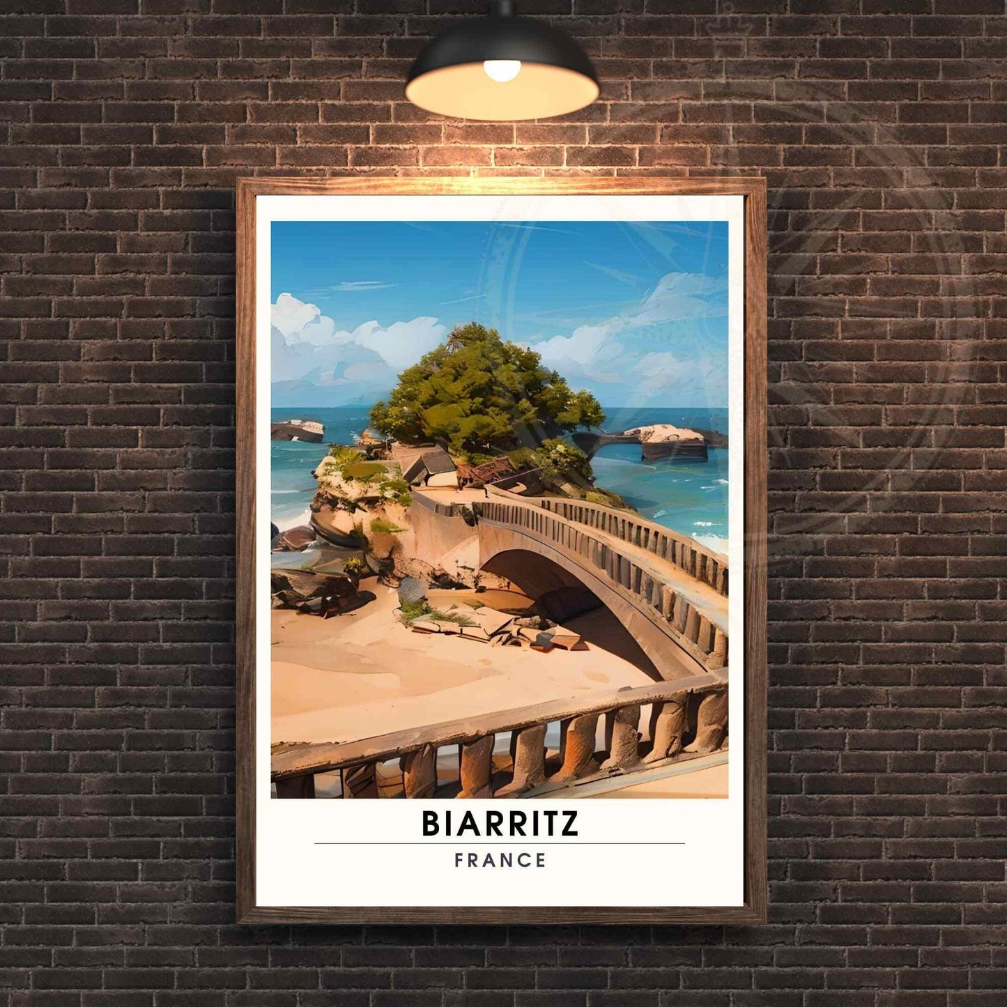 Affiche Biarritz - impression de voyage Biarritz, France - Le rocher du Basta