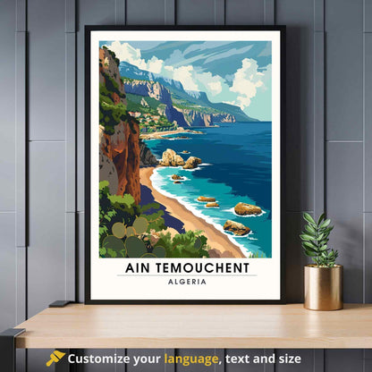 Affiche Ain Témouchent, Algérie | Affiche de voyage Algérie| Affiche Plage