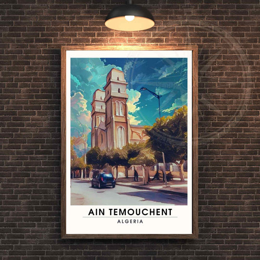 Affiche Ain Témouchent, Algérie | Affiche de voyage Algérie| Affiche mosquée