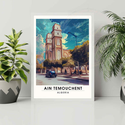 Affiche Ain Témouchent, Algérie | Affiche de voyage Algérie| Affiche mosquée