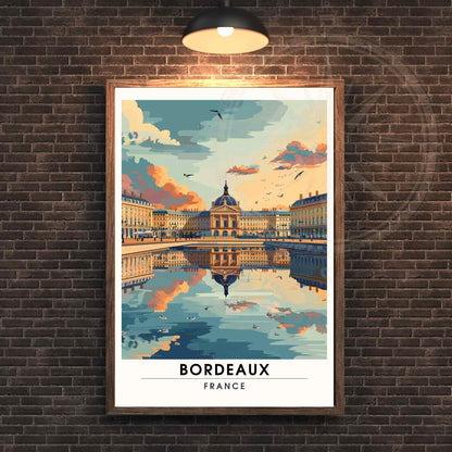 Affiche Bordeaux | Impression de voyage Bordeaux | Affiche France