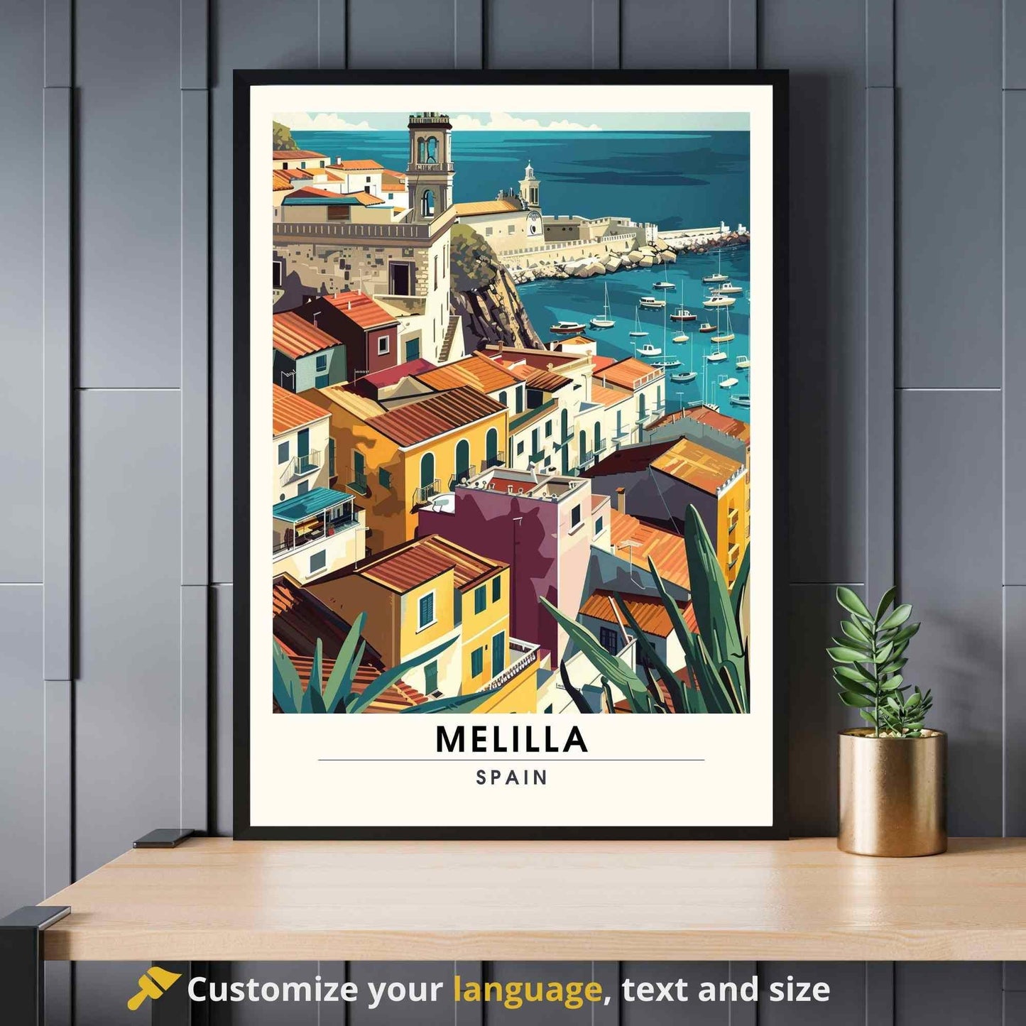 Affiche Melilla, Espagne | Affiche e voyage Melilla | Melilla vue de ciel