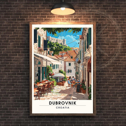 Affiche Dubrovnik, Croatie | Affiche e voyage Dubrovnik | dans les rues de Dubrovnik