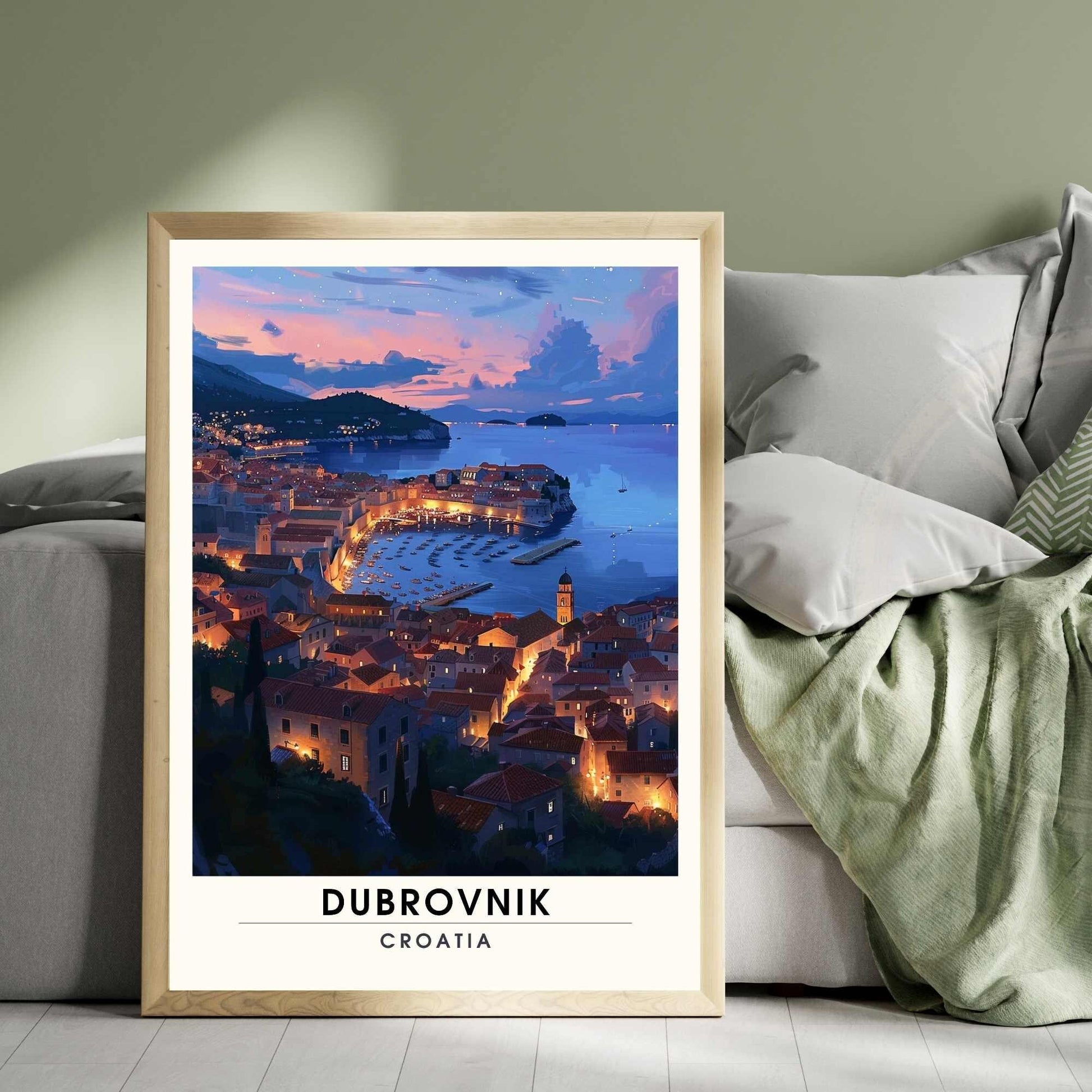 Affiche Dubrovnik, Croatie | Affiche e voyage Dubrovnik | un soir à Dubrovnik