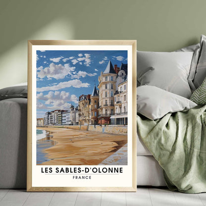 Affiche Les Sables-d'Olonne | Affiche de voyage Les Sables-d'Olonne, France - Vue sur la plage