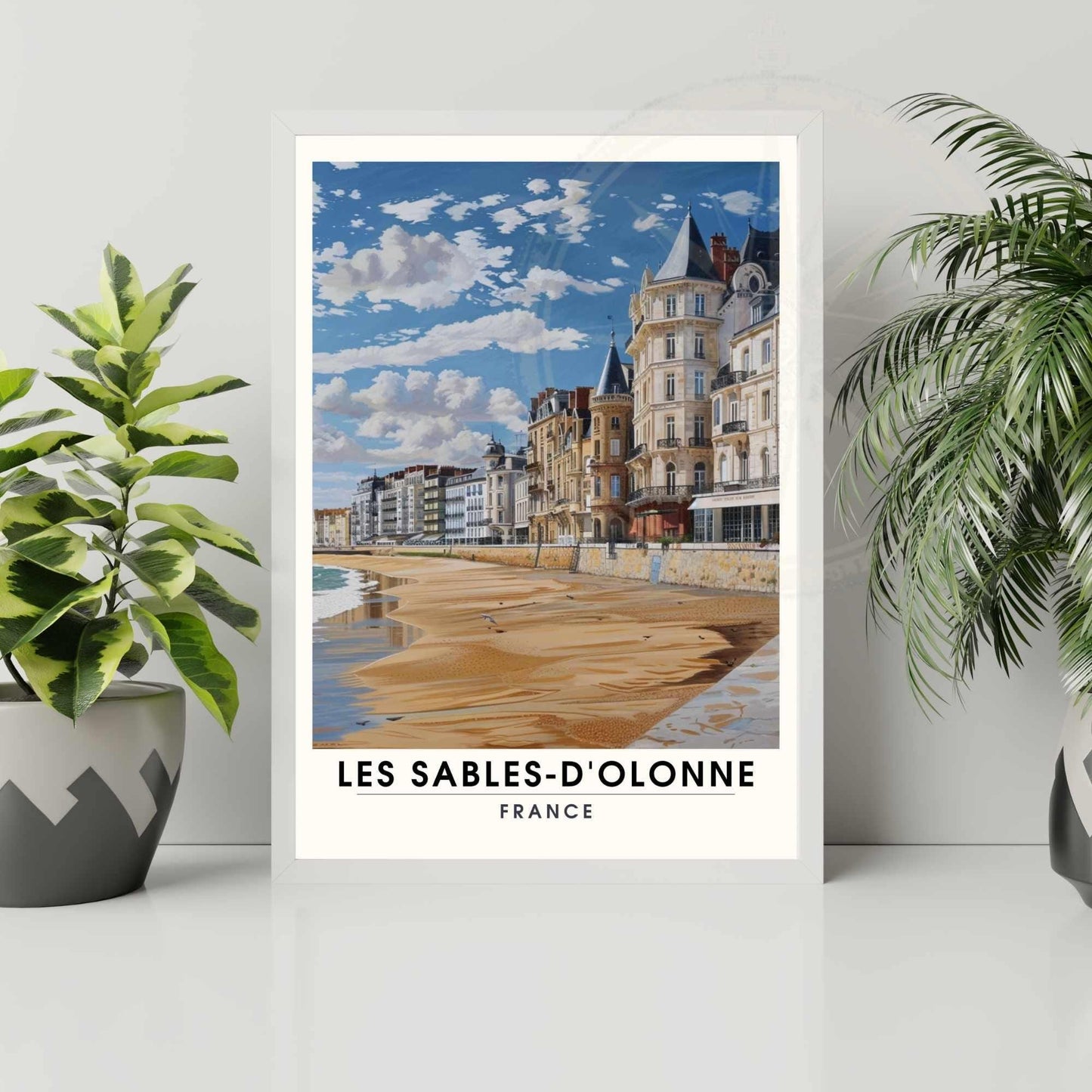 Affiche Les Sables-d'Olonne | Affiche de voyage Les Sables-d'Olonne, France - Vue sur la plage