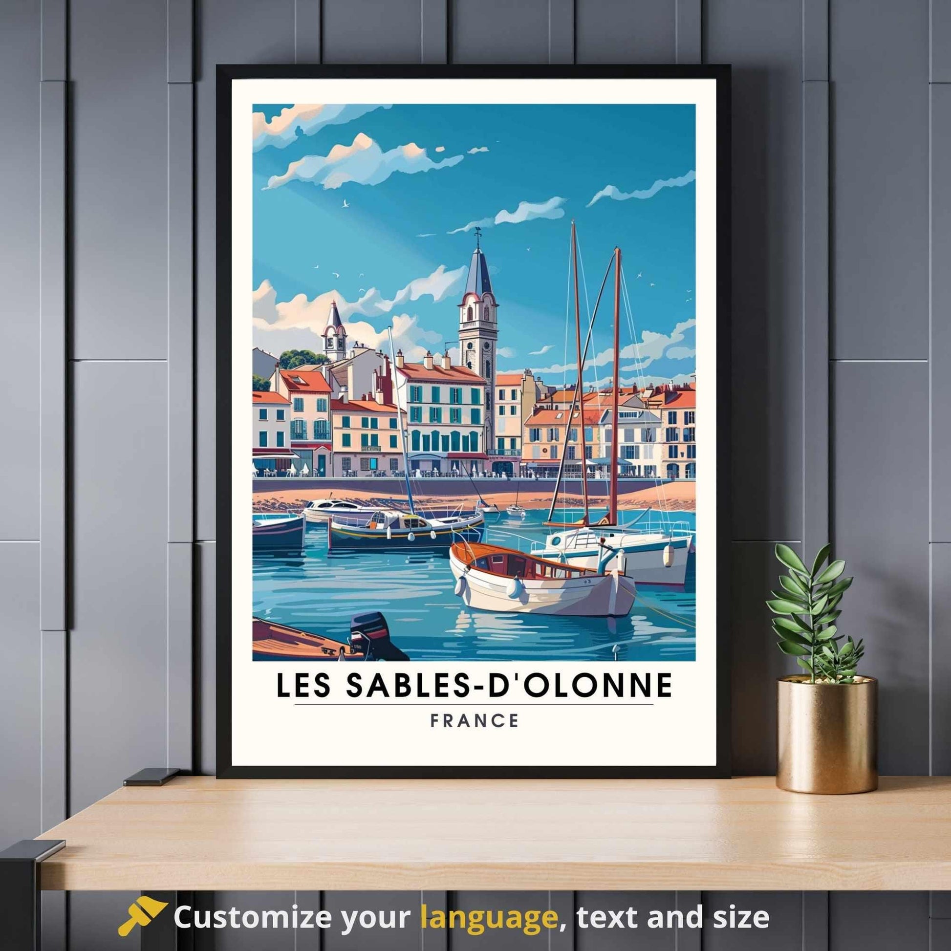 Affiche Les Sables-d'Olonne | Affiche de voyage Les Sables-d'Olonne, France - Le port